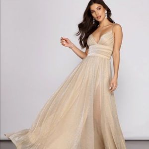 Windsor champagne glitter dress